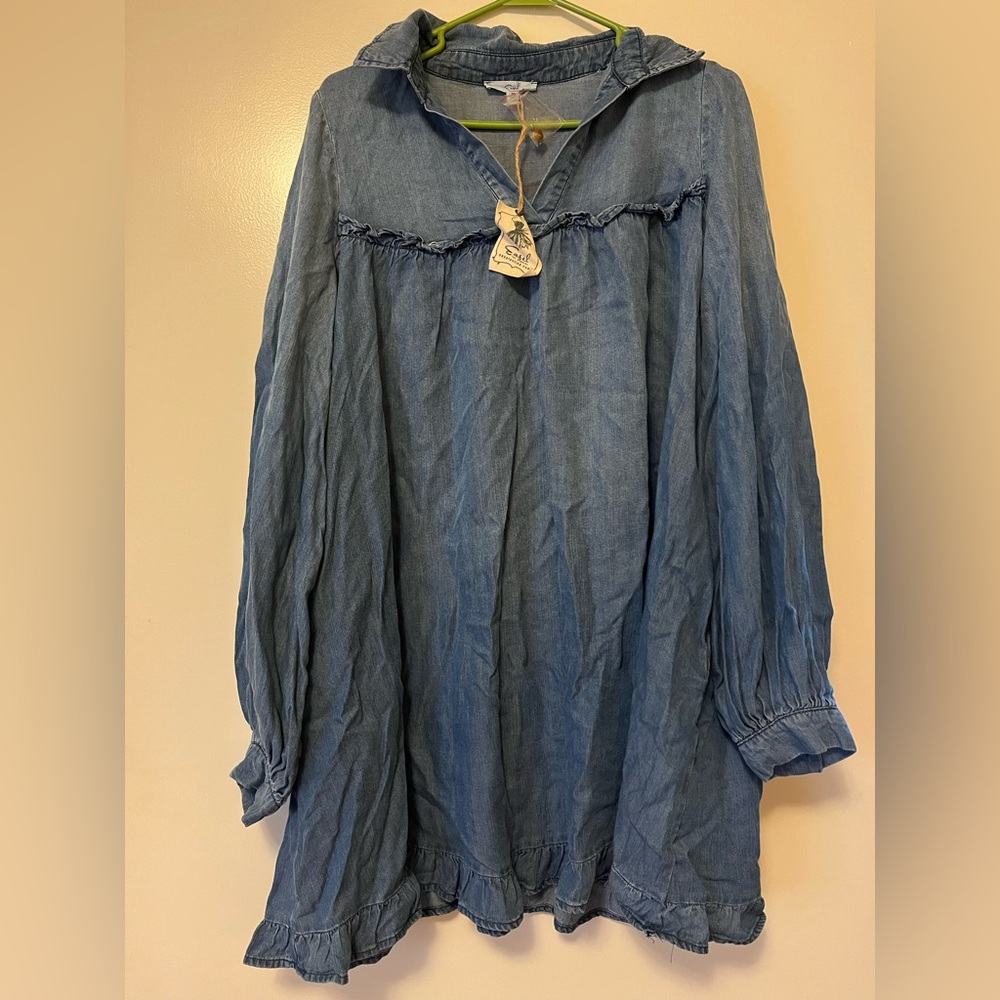 Easel Blue Denim Dress